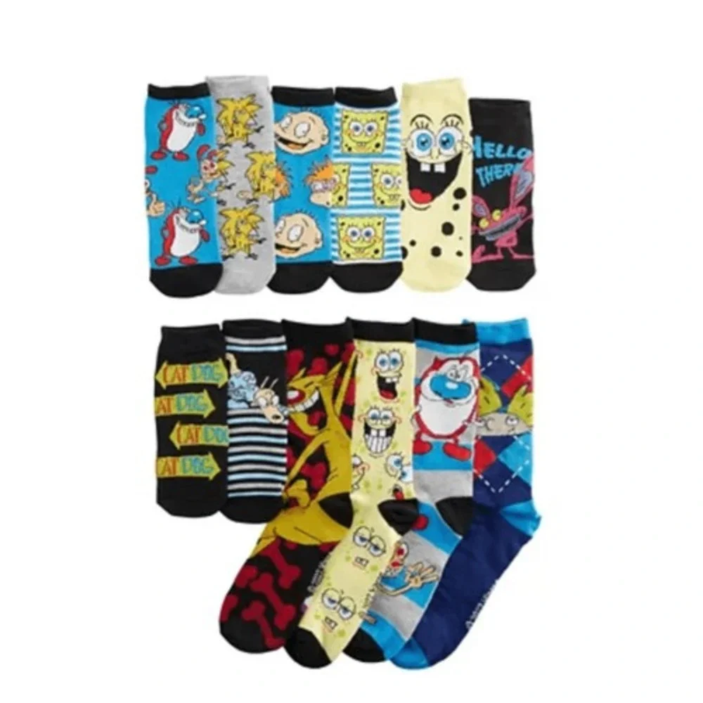 Nickelodeon SpongeBob & friends 12 Days of Socks‎ Crew Novelty Socks NWB Men